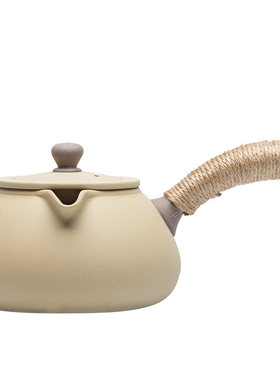 日式陶瓷带过滤侧把煮茶器