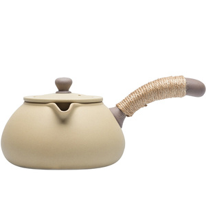 日式陶瓷带过滤侧把煮茶器
