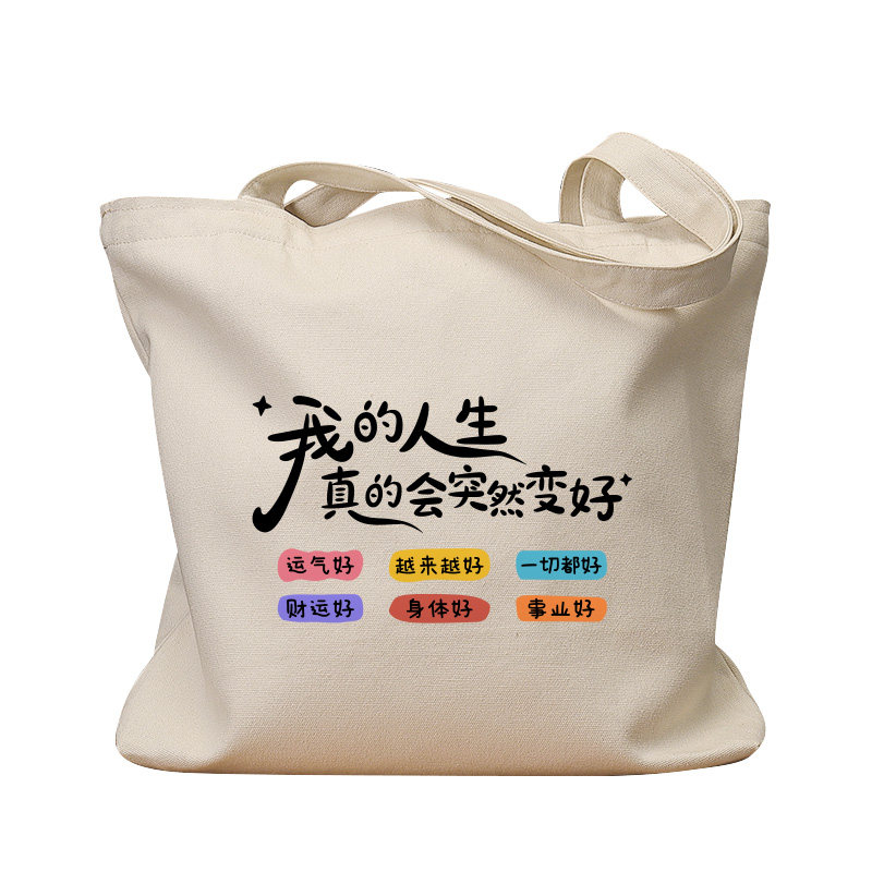 我的人生真的会变好复古手提帆包
