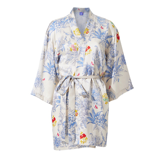 soie jardin3#花园新品热卖款春夏真丝印花桑蚕丝家居服宽松晨袍