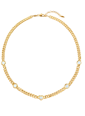 VOGUEWANG白贝母镀金女爱心项链