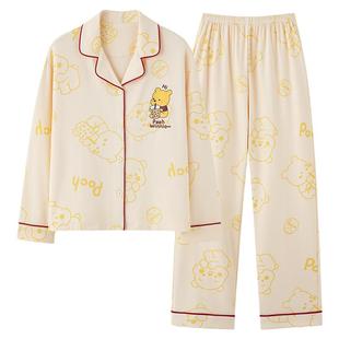 睡衣女款春夏款纯棉长袖宽松大码100%全棉家居服薄款2026新款夏季