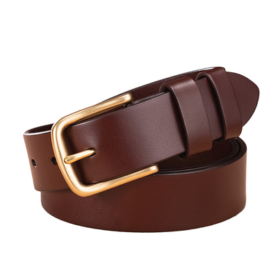 纯铜扣男士真皮皮带整张头层牛皮