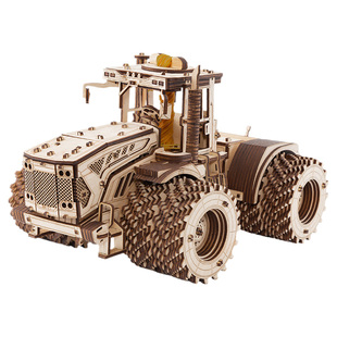 EWA重型拖拉机K-7M农机木质拼装积木模型DIY拼图玩具男孩成人礼物