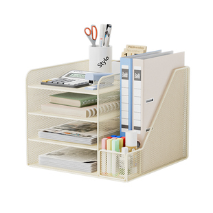 桌上书架桌面置物架办公桌文件夹收纳架工位整理神器办公室文件架