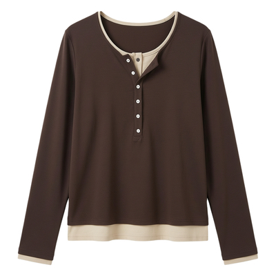 凤凰依屋大码假两件打底上衣