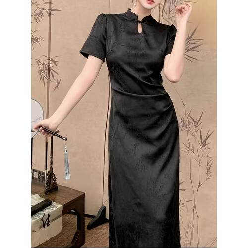 H 28450 Egrets Light Tune Embroidered Qipao 清光调旗袍裙
