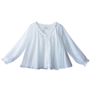 【158元区】夏季苎麻套装女白色衬衫木耳边气质大裙摆收腰半身裙