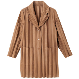 时尚套装新中式西装领中长款外套高级感them风衣女款2026新款春装