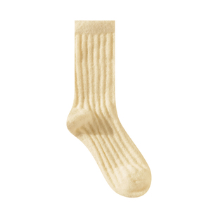 Himade澳绒袜子女中筒袜子秋冬季加绒加厚保暖日系纯色毛绒堆堆袜