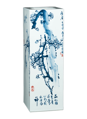 中式陶瓷景德镇客厅花瓶四方镶器