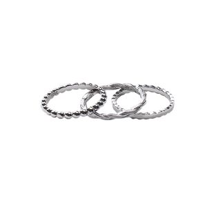 自制韩国out of label通体S925纯银电镀白金戒指happyrim自留款