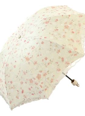 双层蕾丝公主洋伞遮阳晴雨伞黑胶
