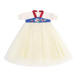 江南烟雨色古典舞演出服儿童桃花笑胭脂妆古风舞蹈服女童汉服襦裙