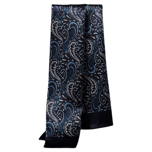 真丝围巾男士高级感轻奢围脖小丝巾男式春秋丝绸高端护颈薄款男款