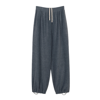 摇粒绒舒适休闲运动抽绳裤