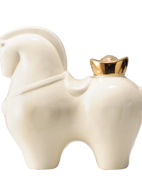 马上有钱客厅玄关酒柜装饰品摆件轻奢高档办公室马上成功开业礼物