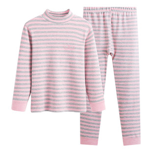 半高领女童秋衣秋裤纯棉加绒加厚儿童中领女大童保暖内衣套装全棉