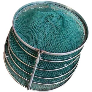 加粗胶丝线鱼护手工编织小网眼渔护速干防挂垂钓装渔网折叠小鱼篓
