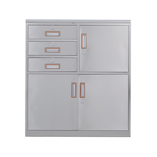 定做不锈钢矮柜文件柜收纳储物柜带锁带抽屉多斗柜桌下活动小柜子