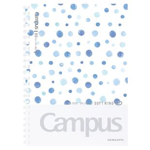 官方旗舰店 日本kokuyo国誉水彩絮语系列soft ring软线圈笔记本不硌手螺旋本8mm横线线圈本PVC封面水记事本