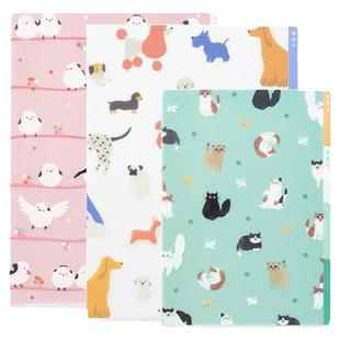 文具大赏日本MIDORI 3层文件夹多层文件收纳试卷整理册A4含索引办公Clear Folder系列进口A5大容量三层收纳夹