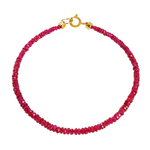 若华珠宝念念 极细鸽血红宝石手串18K金彩宝红绳手链手饰新年礼物