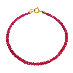 若华珠宝念念 极细鸽血红宝石手串18K金彩宝红绳手链手饰新年礼物