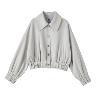 晚白2026年春新款翻领斜纹挺括小个子上衣百搭时尚大码夹克外套女