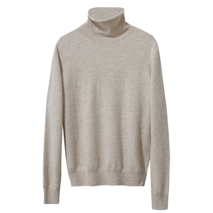 Amii2025冬新款通勤百搭高领无缝一体成型毛衣女抗菌羊毛衫上衣