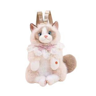 英贝萌会叫的布偶猫背包玩偶毛绒玩具猫咪双肩包公仔生日新年礼物