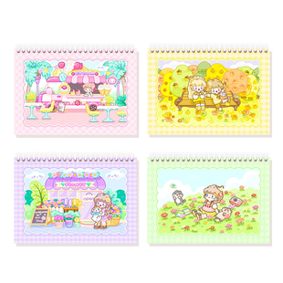 四季小喵B5离型纸本收纳胶带加厚双面手账工具卡通收纳双面线圈