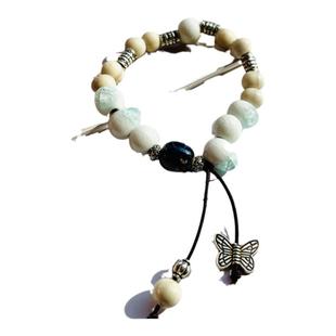 涨财气才气陶瓷手串 弹性手链可调节 景德镇冰裂纹釉瓷珠手串手链