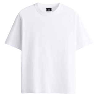 HM男装T恤春季短袖打底衫圆领时尚休闲简约宽松版型上衣1309319