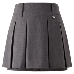 Eland衣恋半身裙女时尚短裙百褶裙A字裙2025秋季新款