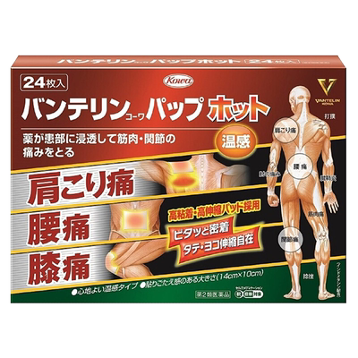 日本KOWA兴和制药温感镇痛止痛膏药贴24片缓解肩痛腰痛膝盖进口