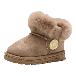 泰兰尼斯儿童雪地靴冬季男童加绒宝宝棉鞋保暖厚底靴子女童毛毛鞋