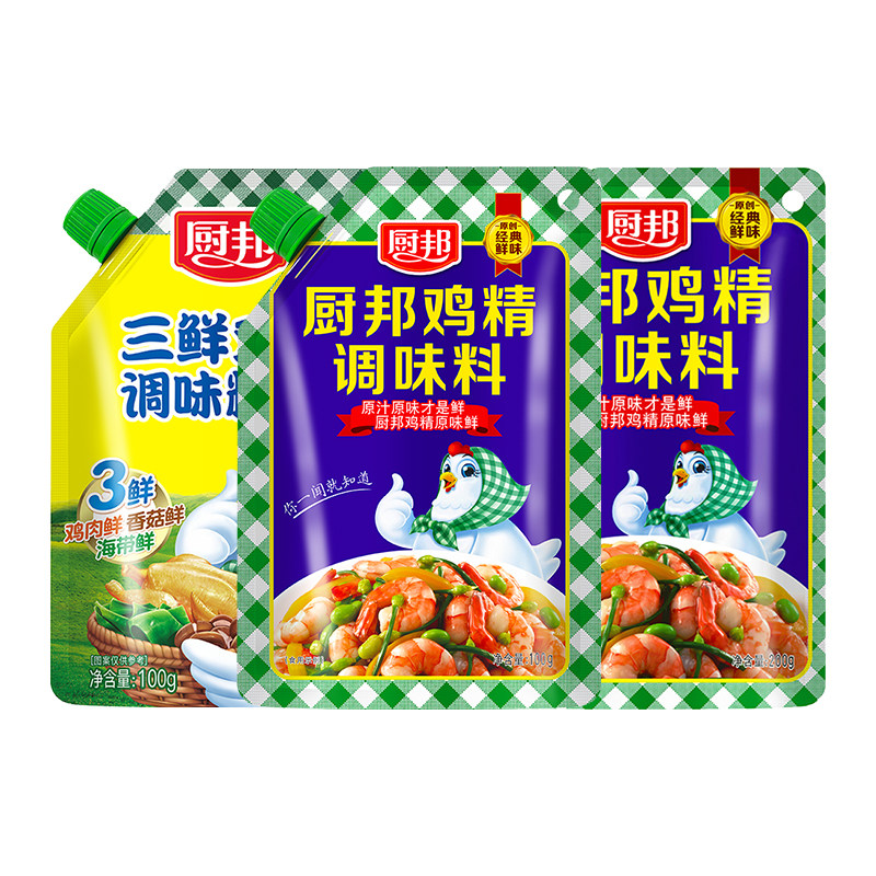 厨邦三鲜鸡精调味品100g家用三鲜鸡精调料煲汤炒菜提鲜增味调味料
