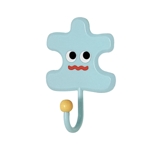 可爱创意拼图门后挂钩免打孔强力承重家用入户门厨房浴室墙壁粘钩