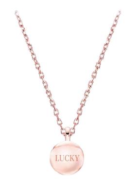 S925银转运小金豆刻字字母项链