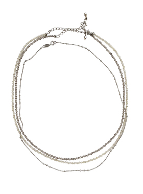 Lightnight夜白天然石纯银项链