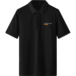 短袖t恤男装商务有领翻领灰色polo衫带领印花夏季保罗上衣服半袖