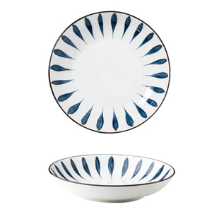 青瑶日式创意盘子骨瓷景德镇陶瓷网红餐盘具家用平盘蒸鱼菜盘子