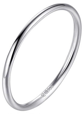 皇家莎莎S999银素圈戒指简约冷淡风细环小号女款戒子指环尾戒