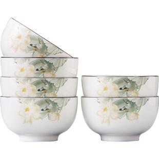 釉中彩陶瓷碗家用组合套装新中式加厚面碗健康餐具可微波吃饭的碗