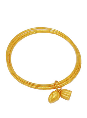 三生三世古法传承黄金色莲子手镯