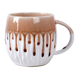 窑变流釉马克杯600ml大容量陶瓷喝水杯子高颜值早餐情侣杯咖啡杯