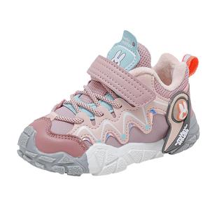 班纳米菲儿童鞋冬季加绒加厚宝宝鞋子男3-5岁4女童运动鞋小童棉鞋