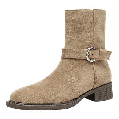 达芙妮美拉德堆堆短靴女平底西部