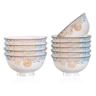 碗碟轻奢陶瓷碗家用2025新款餐具碗盘套装景德镇高颜值饭碗高脚碗